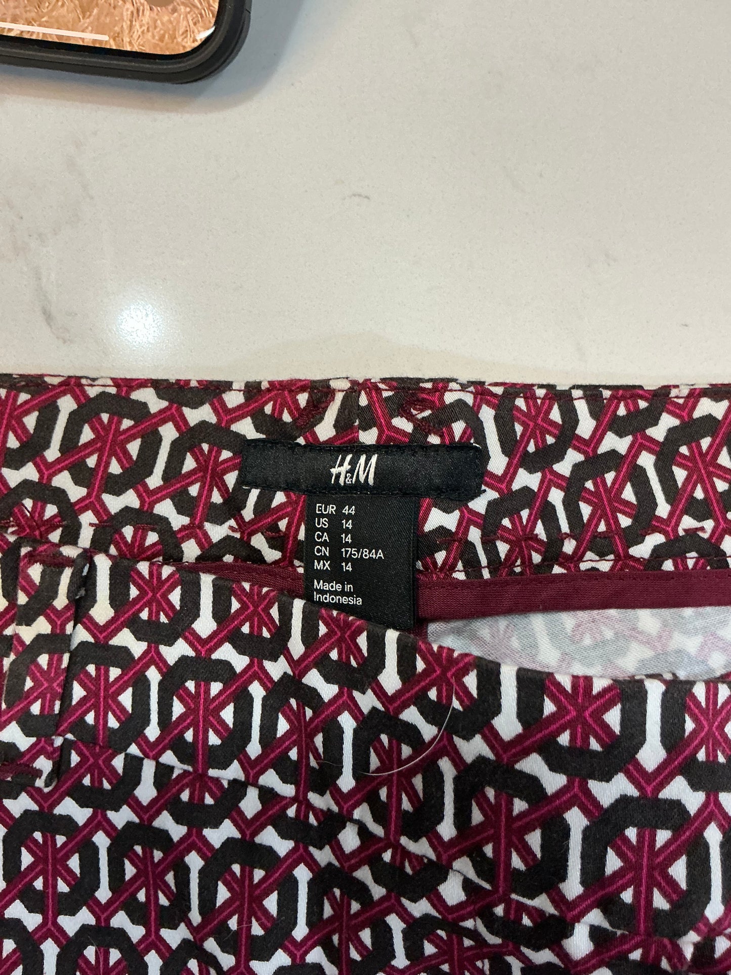 H&M Women’s Geometric Print Pants – Size 14 (EUR 44, US 14)