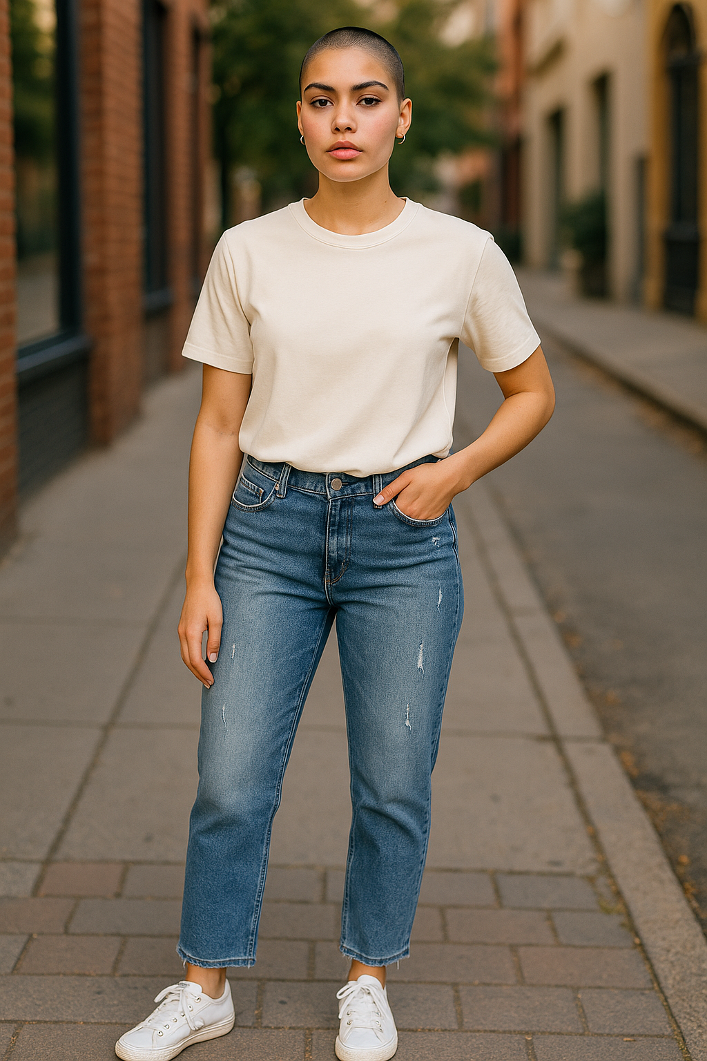 Jeanologie Mid-Rise Cropped Skinny Jean