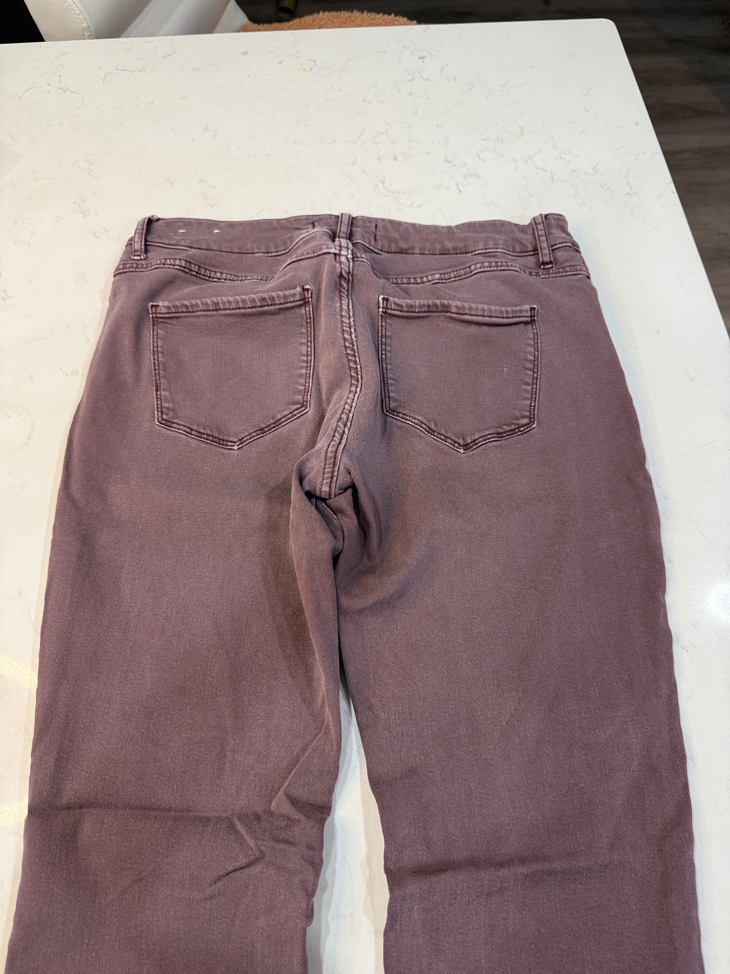 Mauve High-Rise Slim Straight Jean