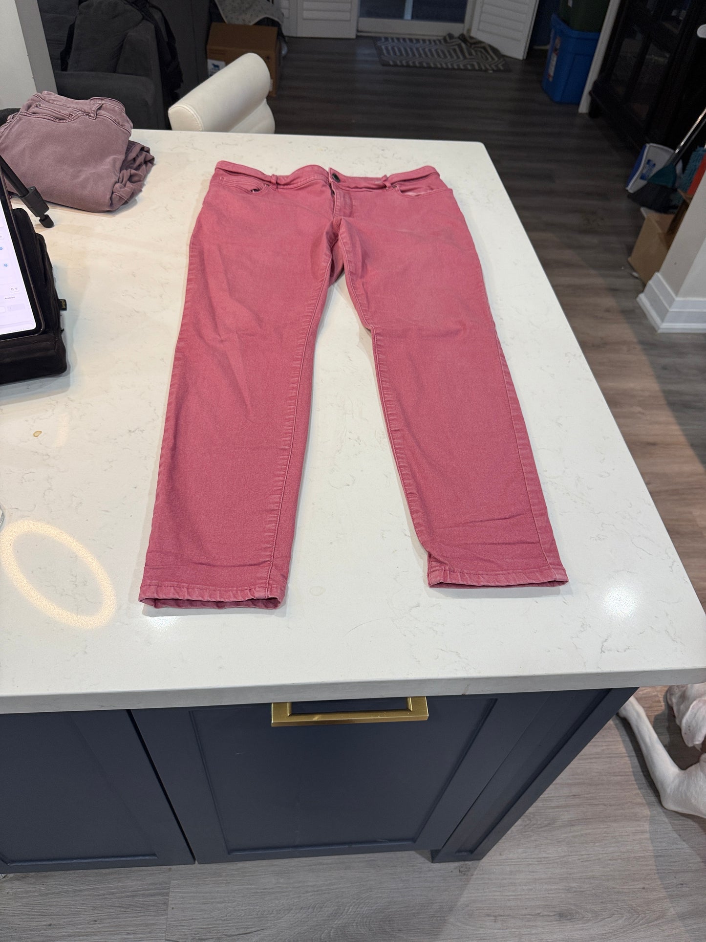 Burgundy High-Rise Straight Leg Jeans