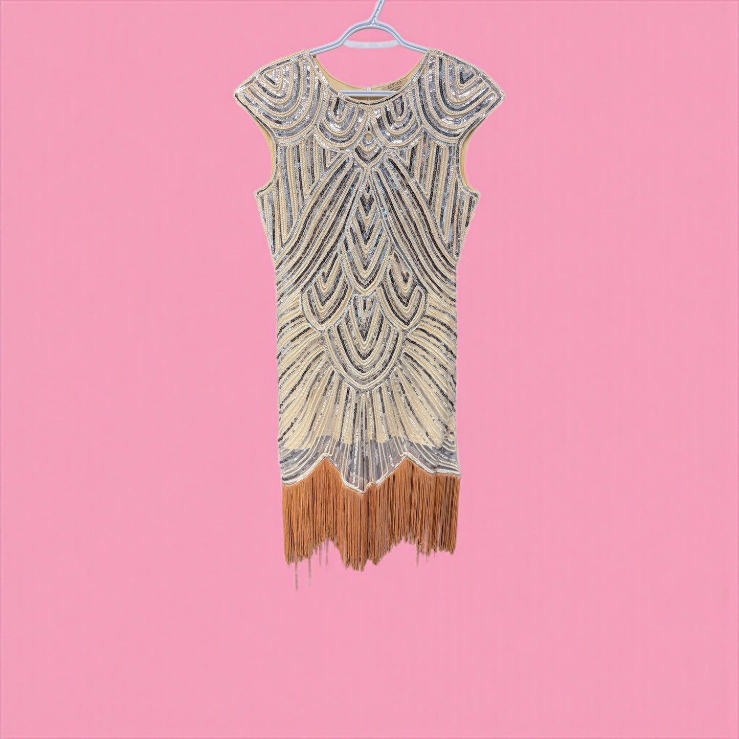 Gold & Silver Art Deco Fringe Cocktail Dre