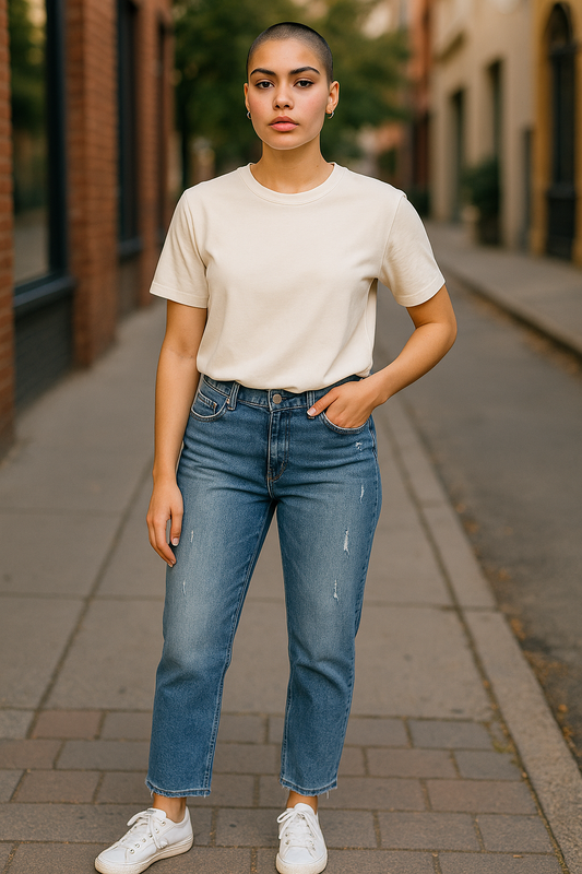 Jeanologie Mid-Rise Cropped Skinny Jean