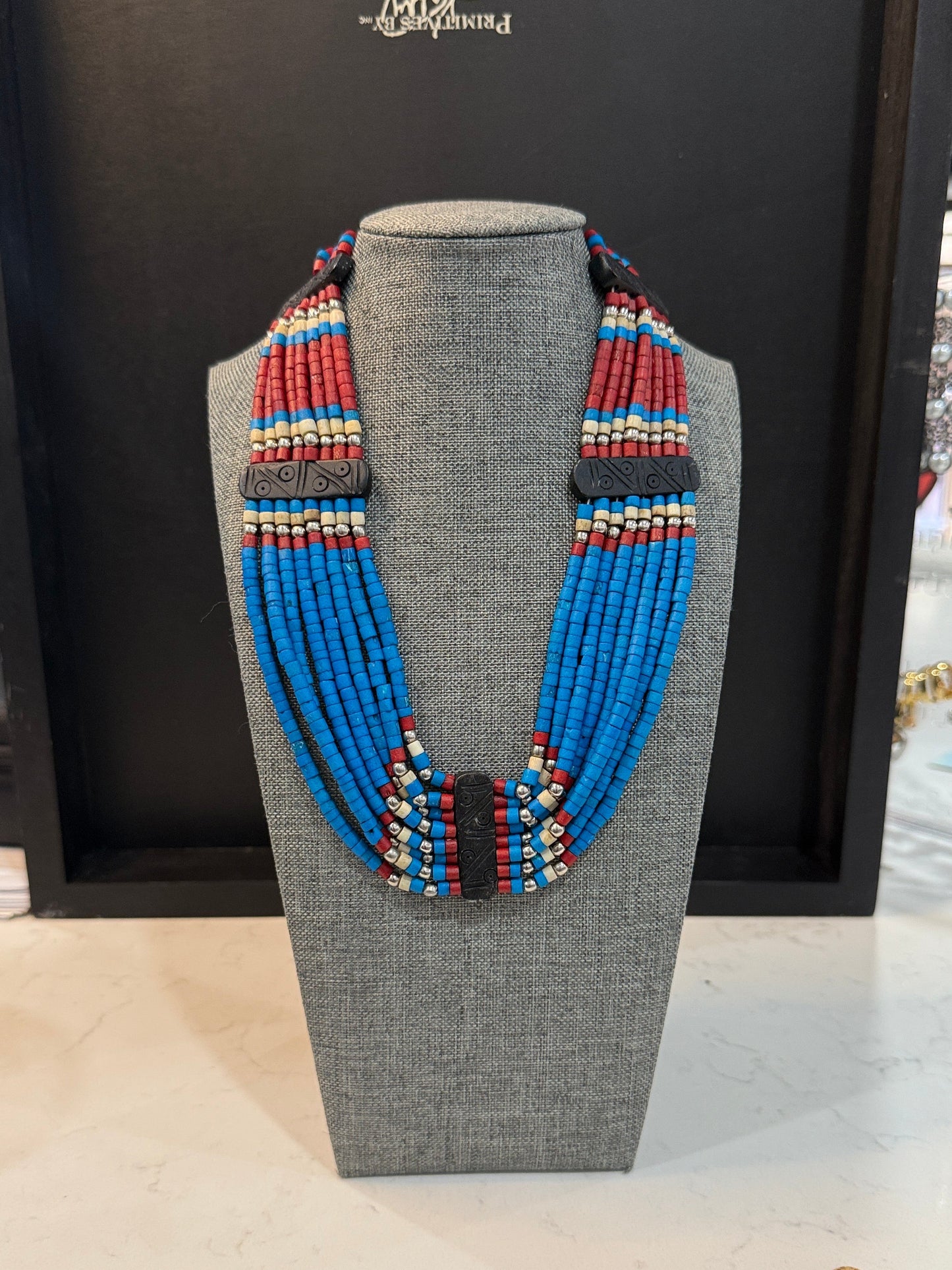 Handmade Multistrand Beaded Necklace – Tribal Inspired