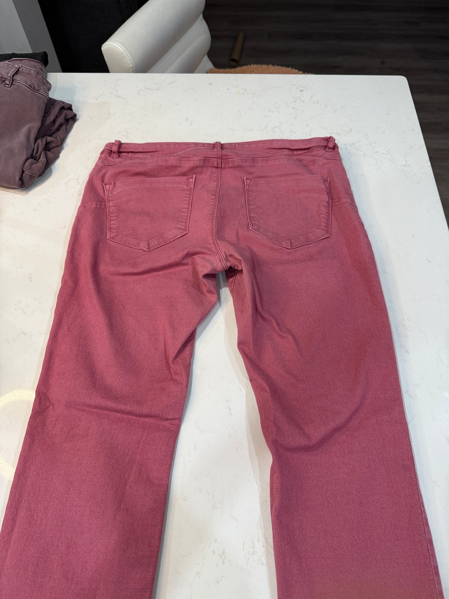 Burgundy High-Rise Straight Leg Jeans